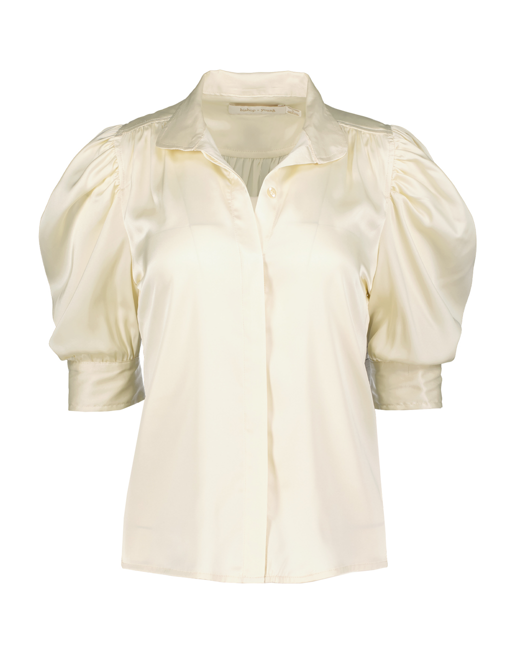 Cate Ruched Sleeve Top, Natural