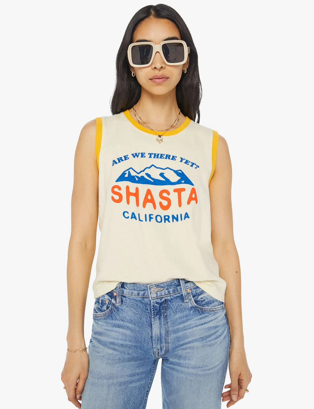 The Strong And Silent Type Shasta Tank, Cloud Cream