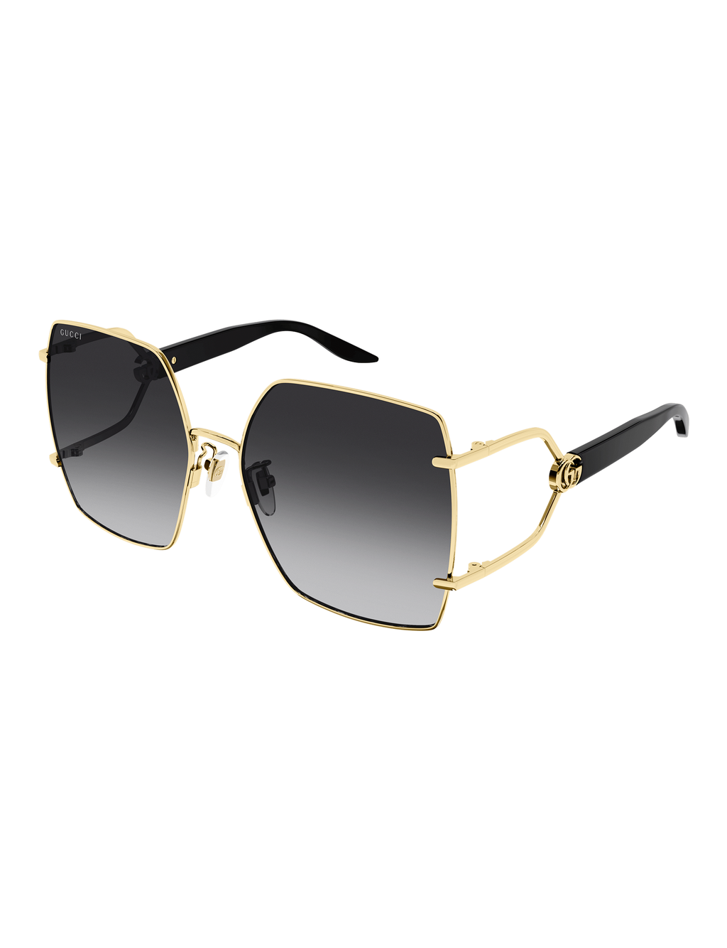Geometric Fork Sunglasses, Gold/Black