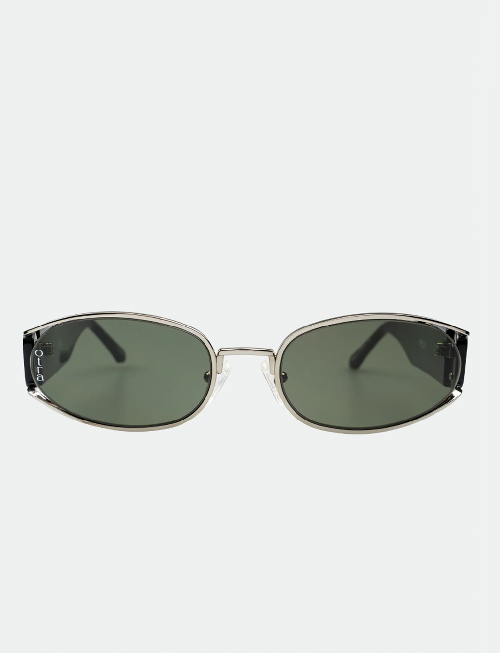 Polly Sunglasses, Silver Black/Green