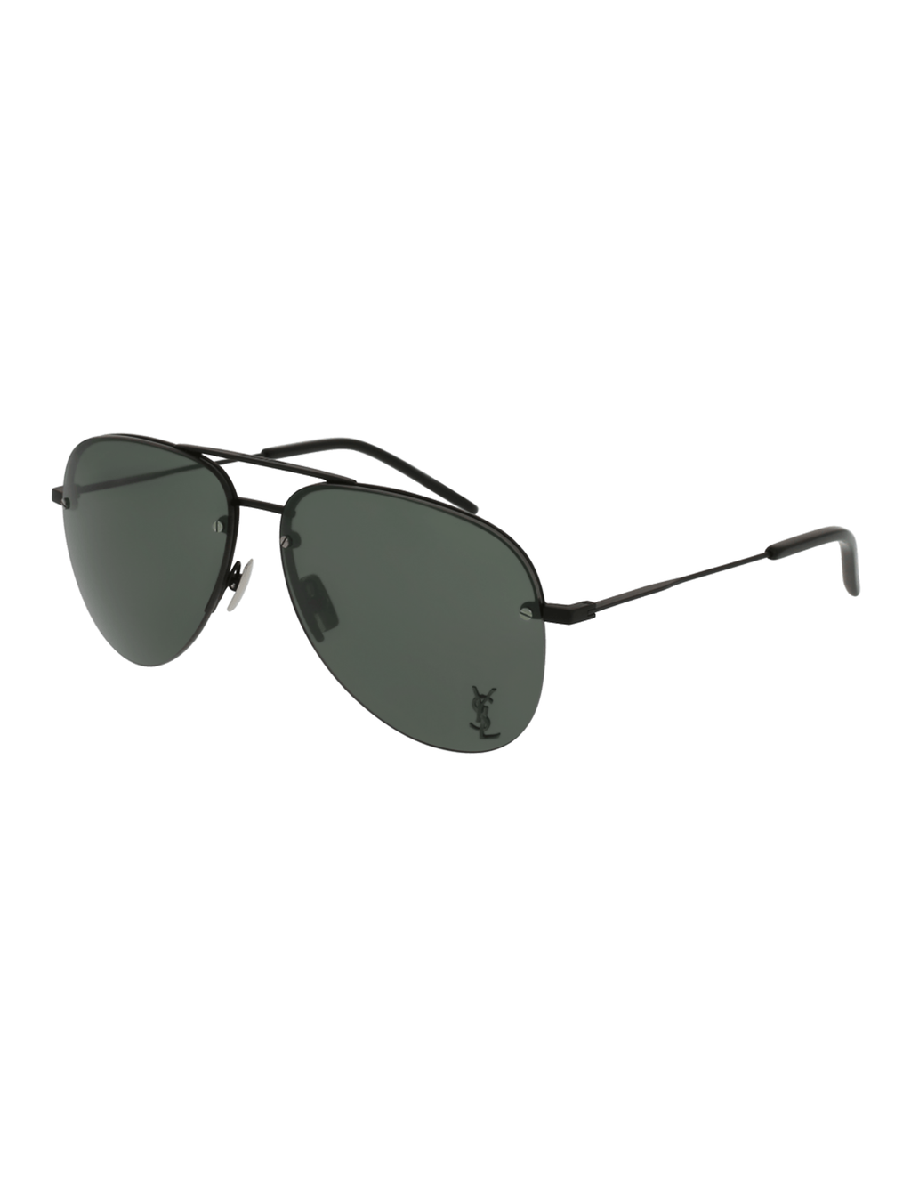 Metal Aviator Sunglasses, Black/Grey