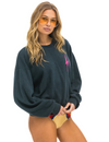 Bolt 2 Relaxed Crew Sweatshirt, Charcoal/Neon Pink