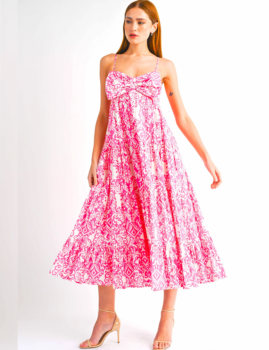 Amber Dress, Pink White
