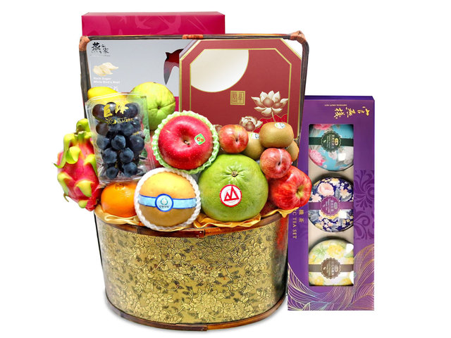 Mid-Autumn Gift Hamper - Mid Autumn Peninsula Moon Cake With Permium Bird's Nest Fruit Hamper FH194 - L76601056 Photo