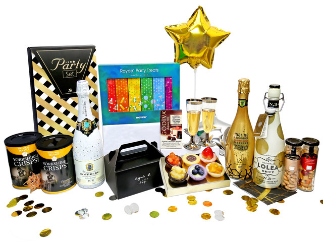 Wine n Food Hamper - Premium Delicate Party Wine And Food Gift Hamper FH49 - HR0313A5 Photo